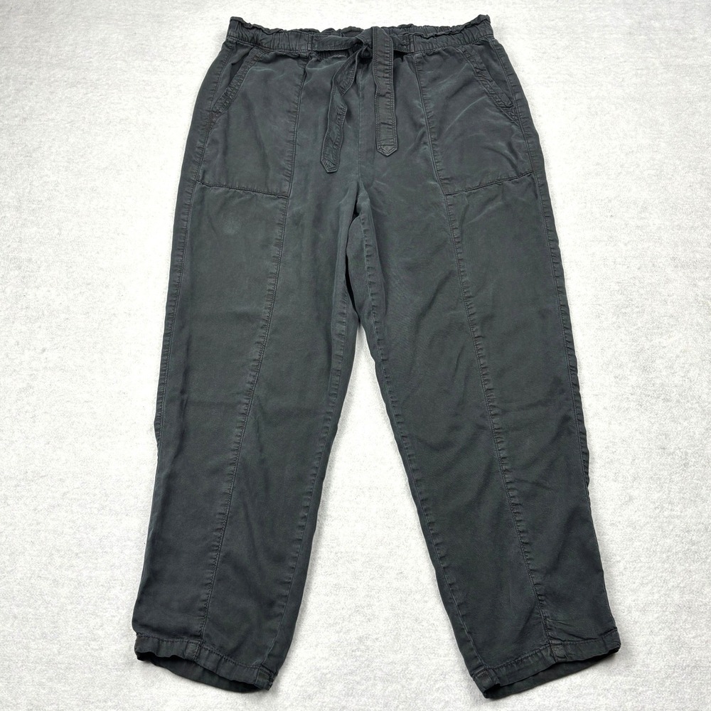 Aerie Paperbag Utility Jogger Pants Womens Large Gray 100 Lyocell Tie Belt L
